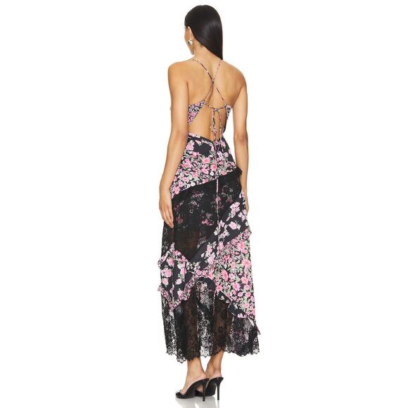 For Love & Lemons Rosalyn Maxi Dress Floral Lace - Xs - Picture 3 of 3